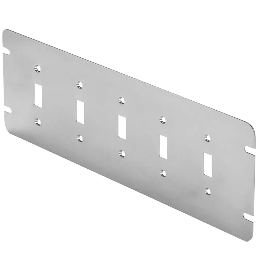 5-Gang Steel Flat Toggle Switch Cover