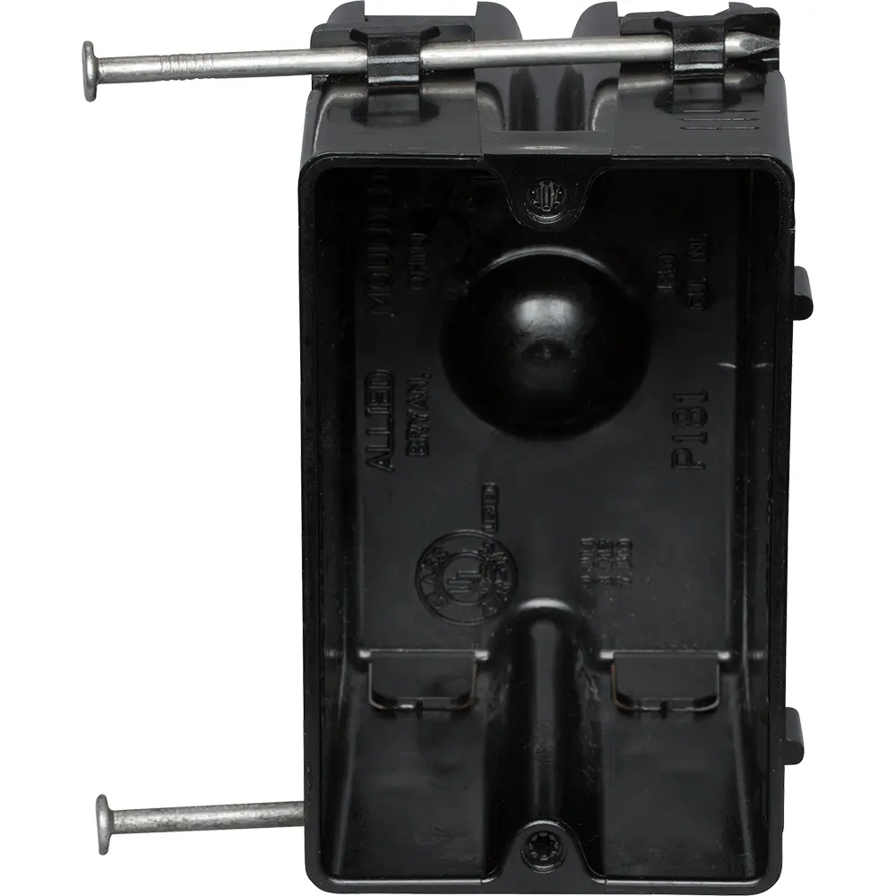 2-5/8" Deep Nail-On Box, New Work, Single-Gang