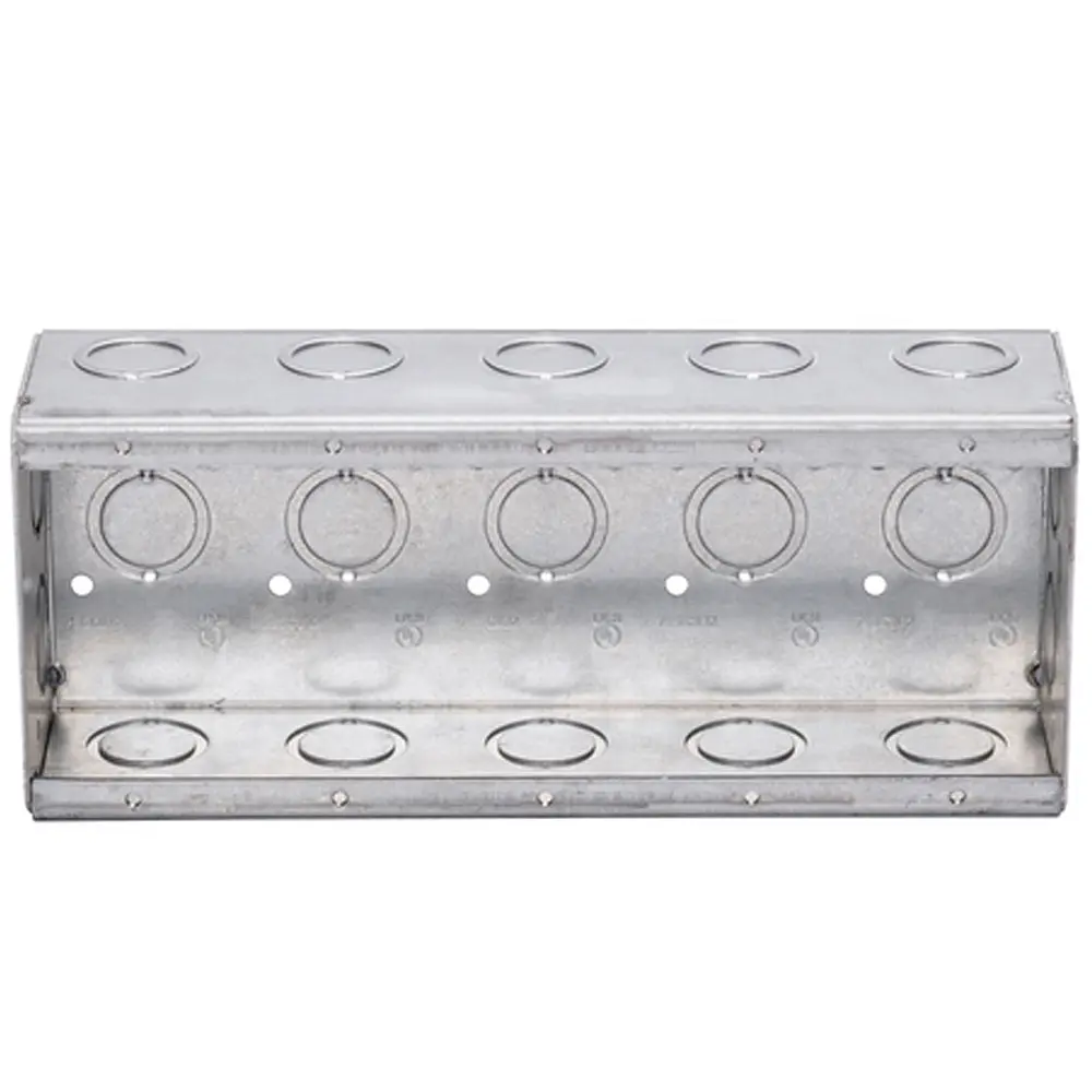 6-Gang Masonry Box, (4) CKO's, 2-1/2" Deep