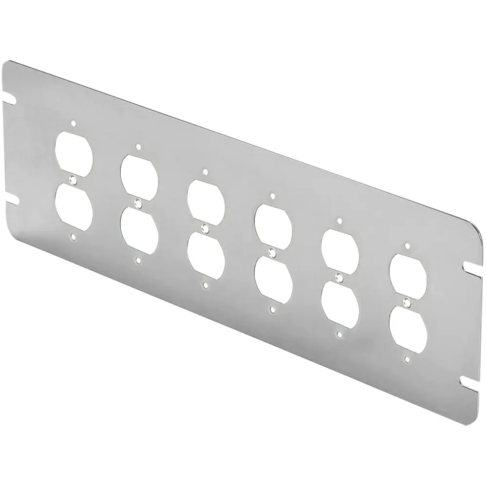6-Gang Steel Flat Duplex Receptacle Cover