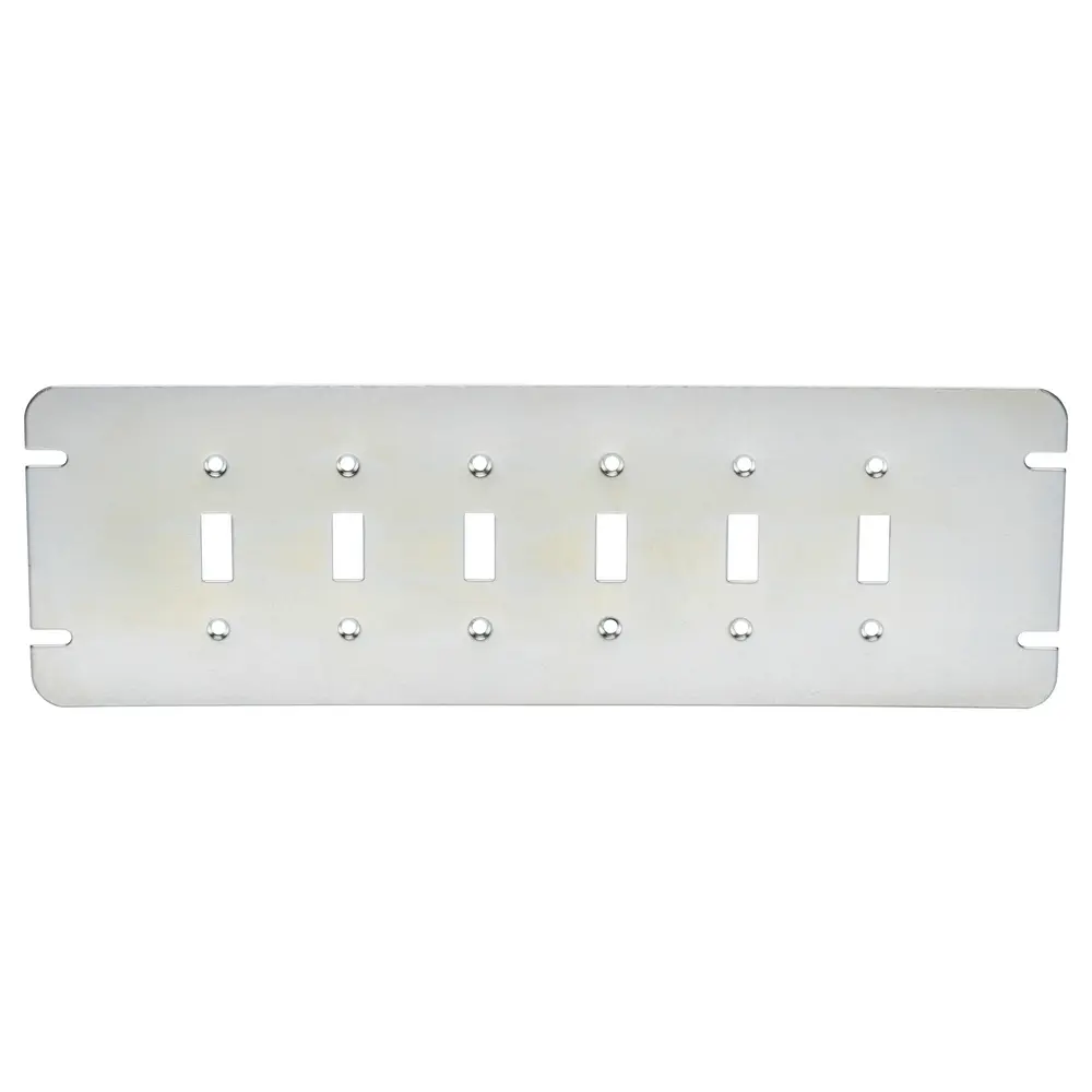 6-Gang Steel Flat Toggle Switch Cover 1 6-Gang Steel Flat Toggle Switch Cover