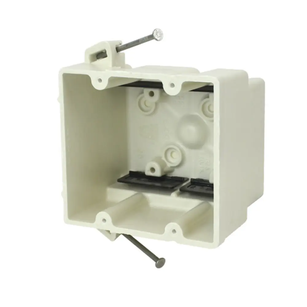 2-Gang New Work Nail-On Box, 32.5 Cu. In., Angled Mid Nails