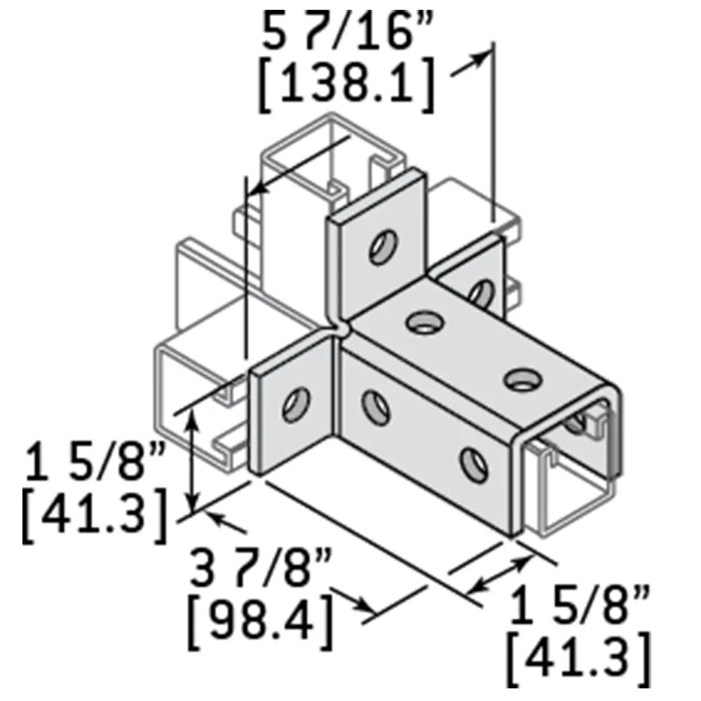 9-Hole Wing Fitting, Triple Corner