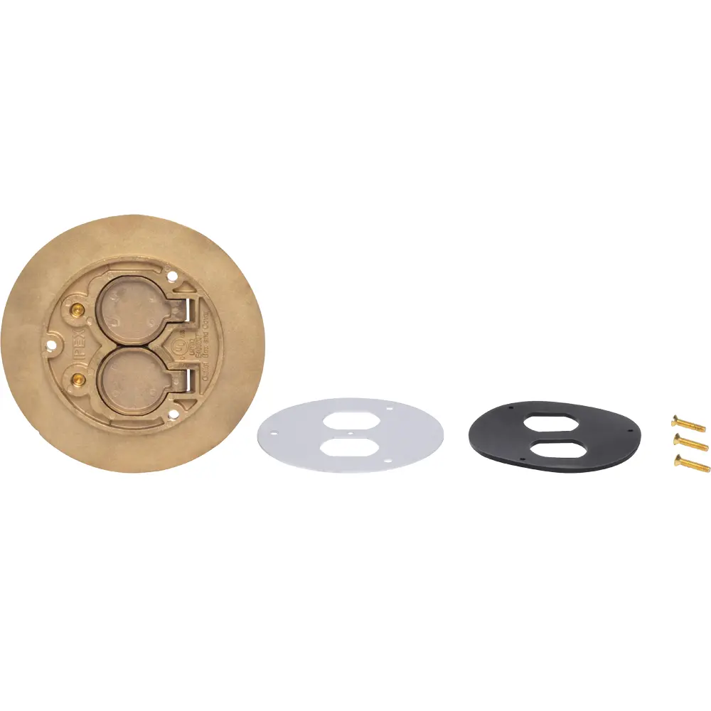 Brass Cover Plate w/ Dual Flip Lid