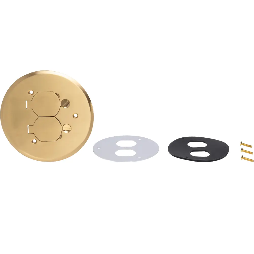 Brass Cover Plate w/ Dual Flip Lid