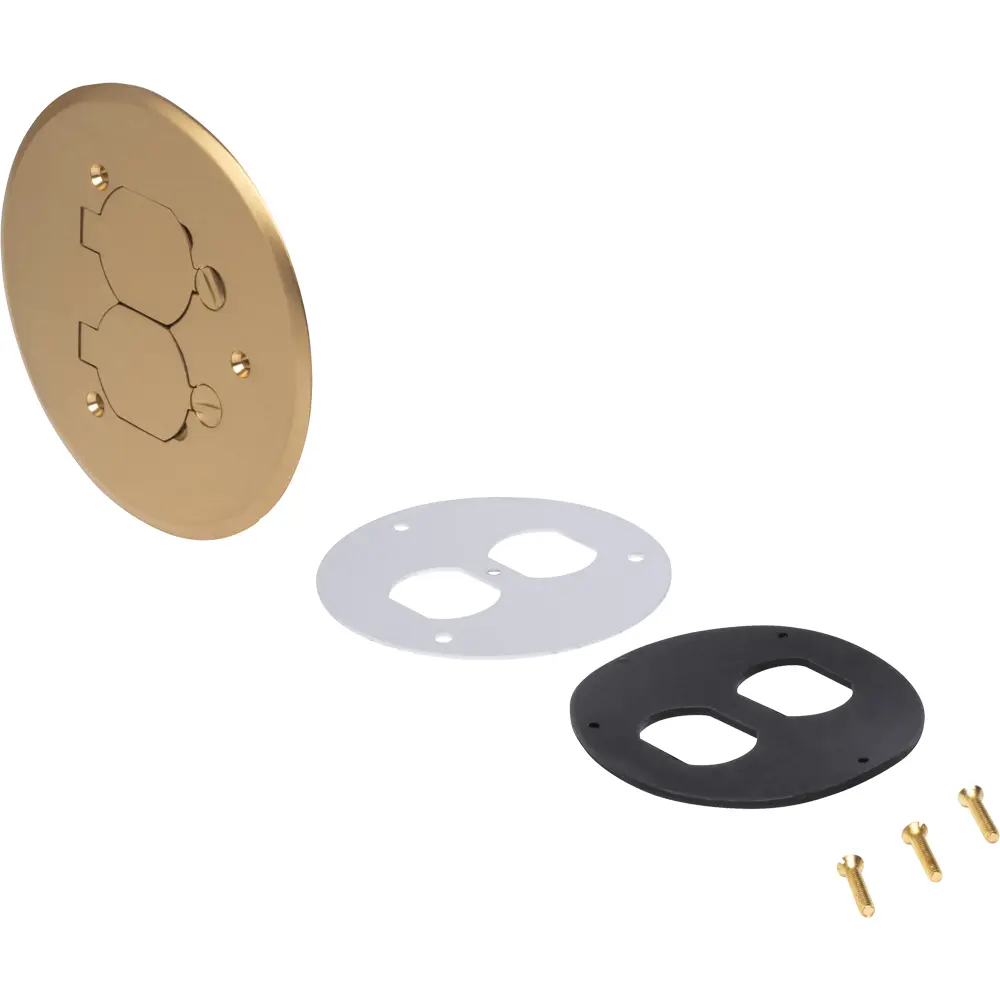 Brass Cover Plate w/ Dual Flip Lid