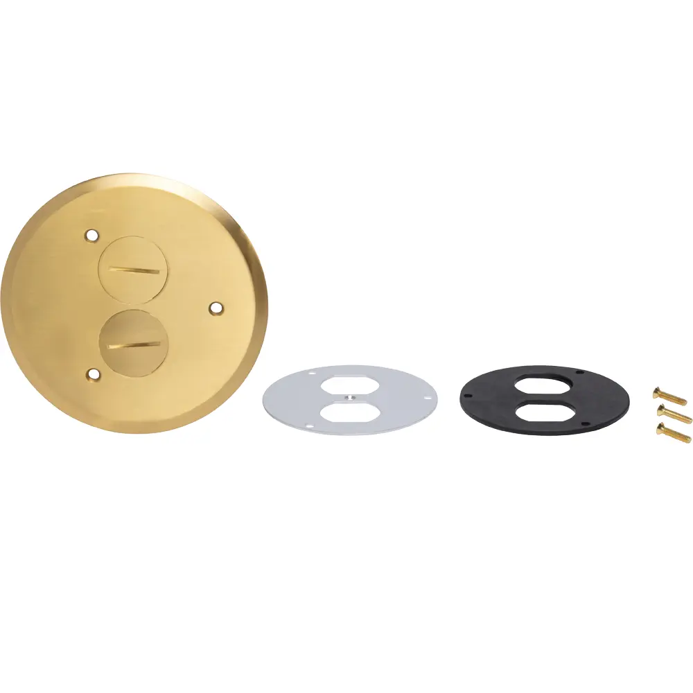 Brass Double Screw Plug Floor Box Cover