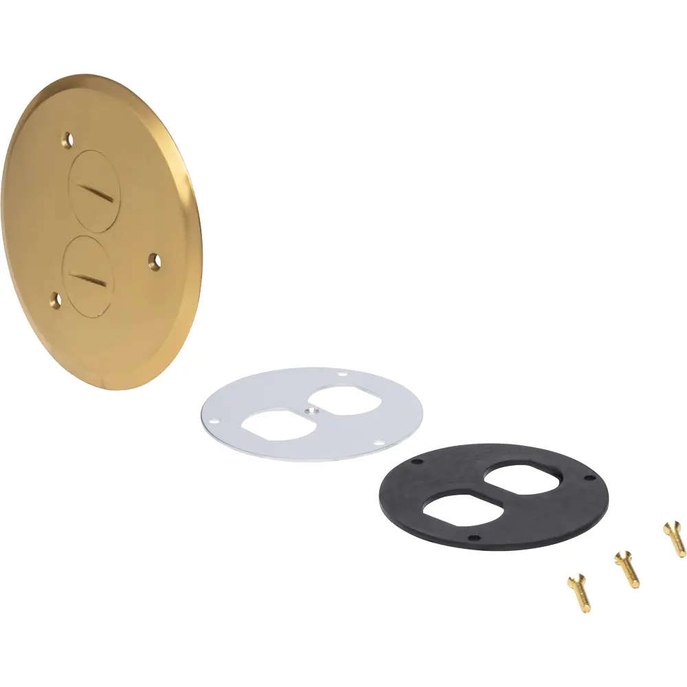 Brass Double Screw Plug Floor Box Cover