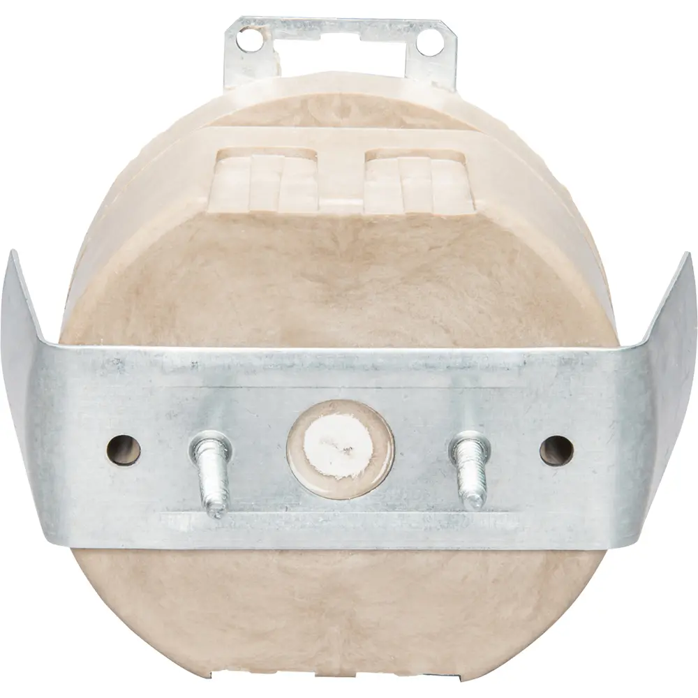 3.5" Round Fixture Support Box w/ Snap Bracket, Old Work, 14 Cu. In., Off White