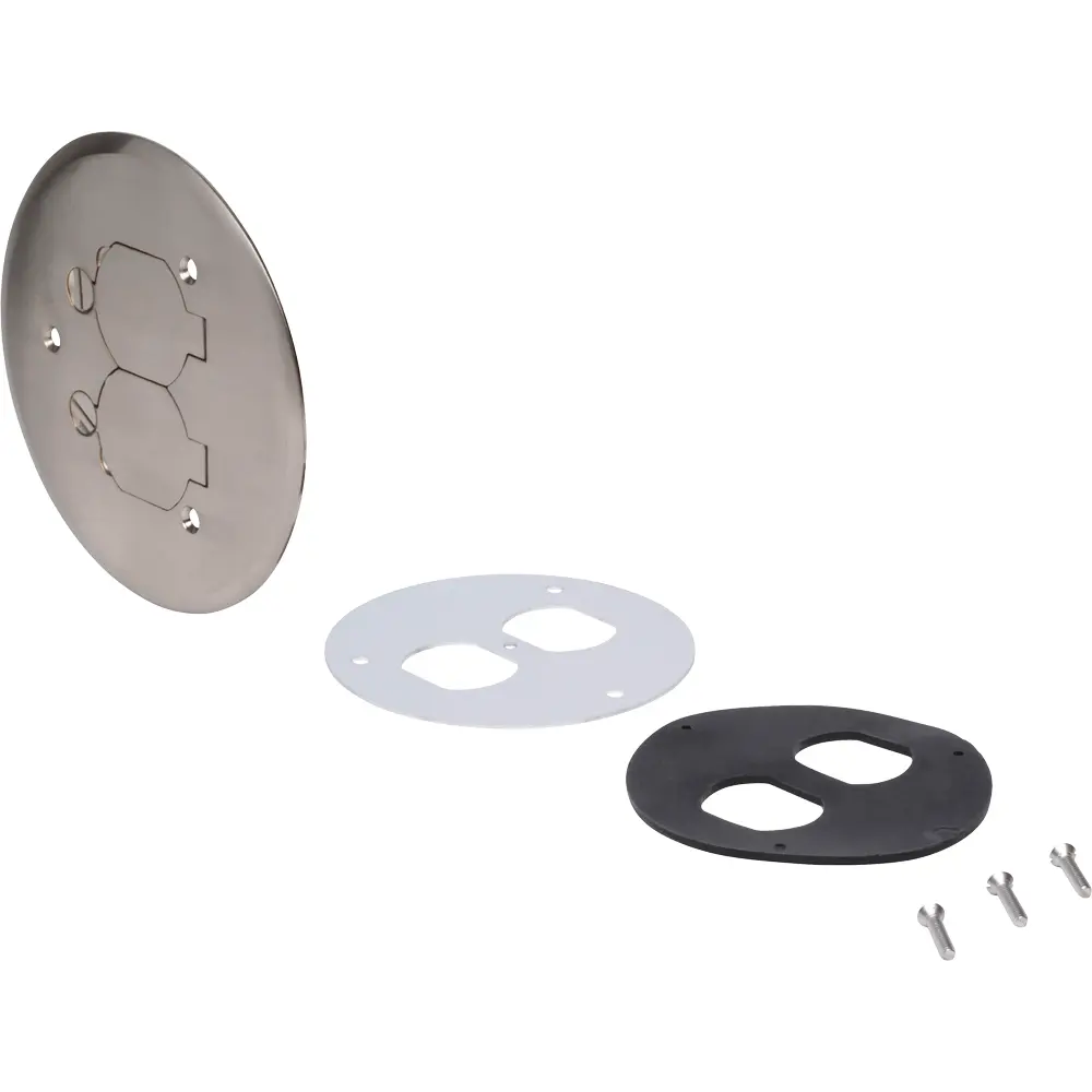 Nickel Cover Plate w/ Dual Flip Lid