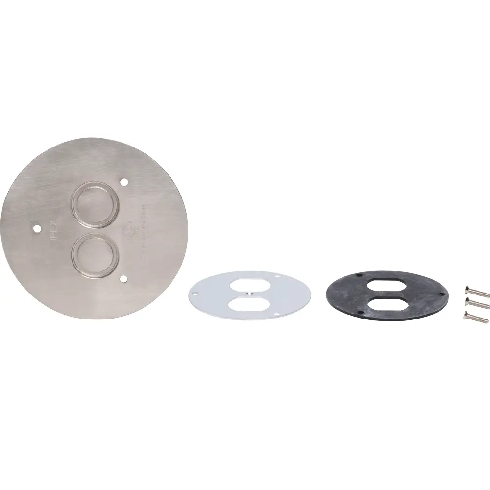 Nickel Plated Double Screw Plug Floor Box Cover 1 Nickel Plated Double Screw Plug Floor Box Cover