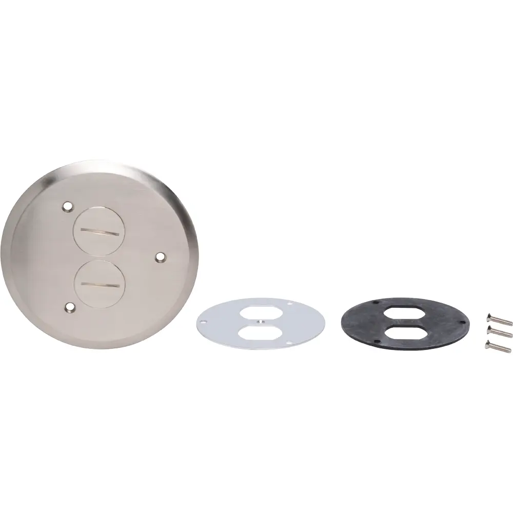 Nickel Plated Double Screw Plug Floor Box Cover 2 Nickel Plated Double Screw Plug Floor Box Cover