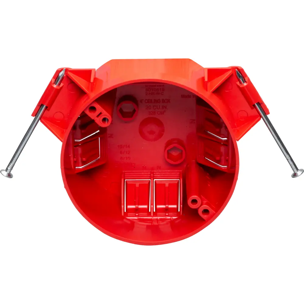 Round Nail-On Switch Box, 20 Cu. In., Red