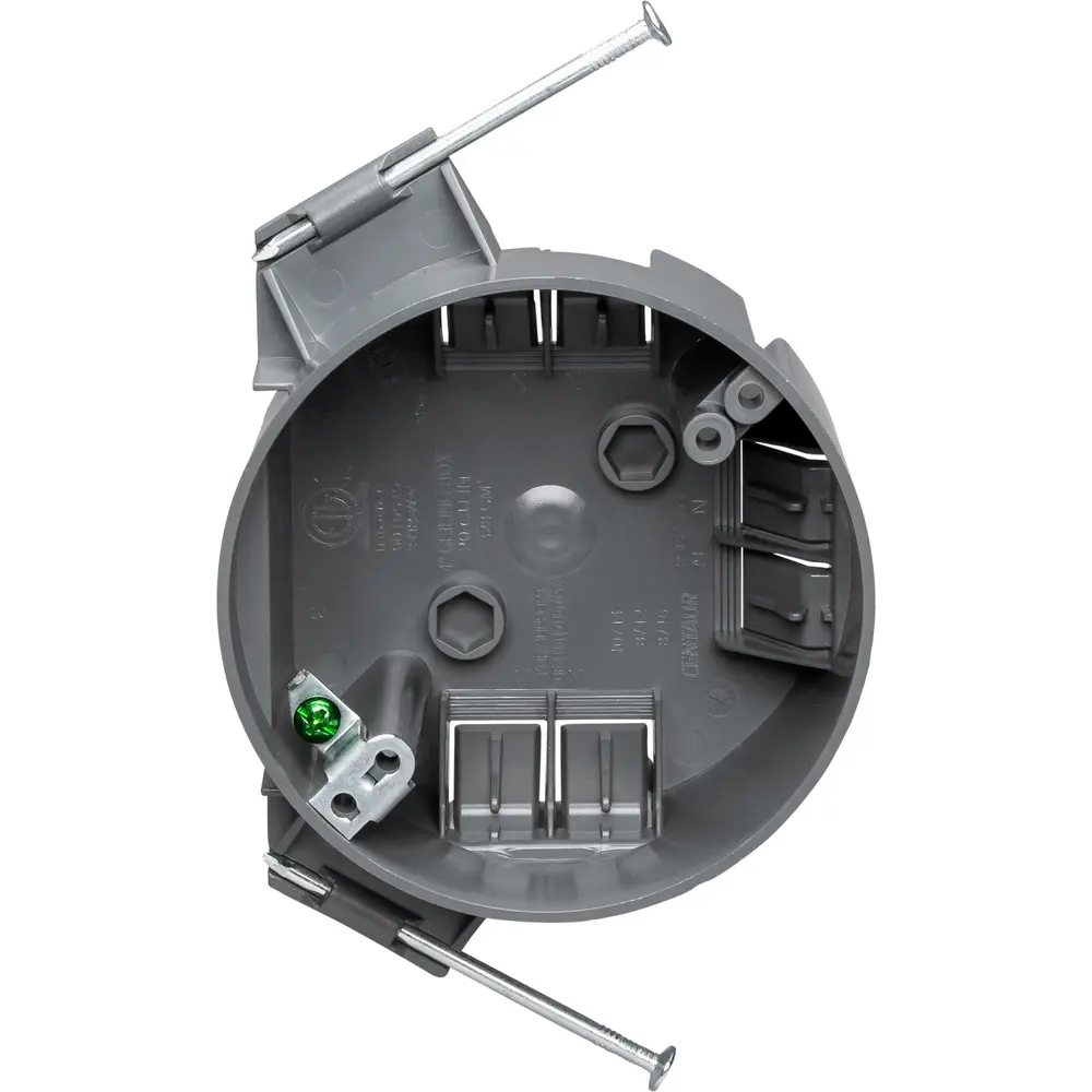 Round Nail-On Switch Box w/ Ground Clip, 20 Cu. In.