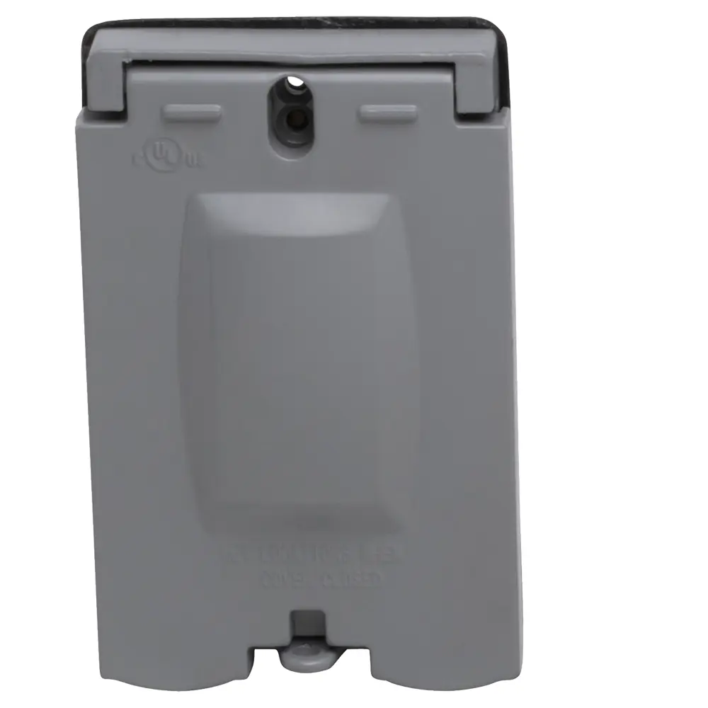 Single-Gang 10-in-1 Weatherproof Cover, Vertical, Die-Cast Aluminum, Gray