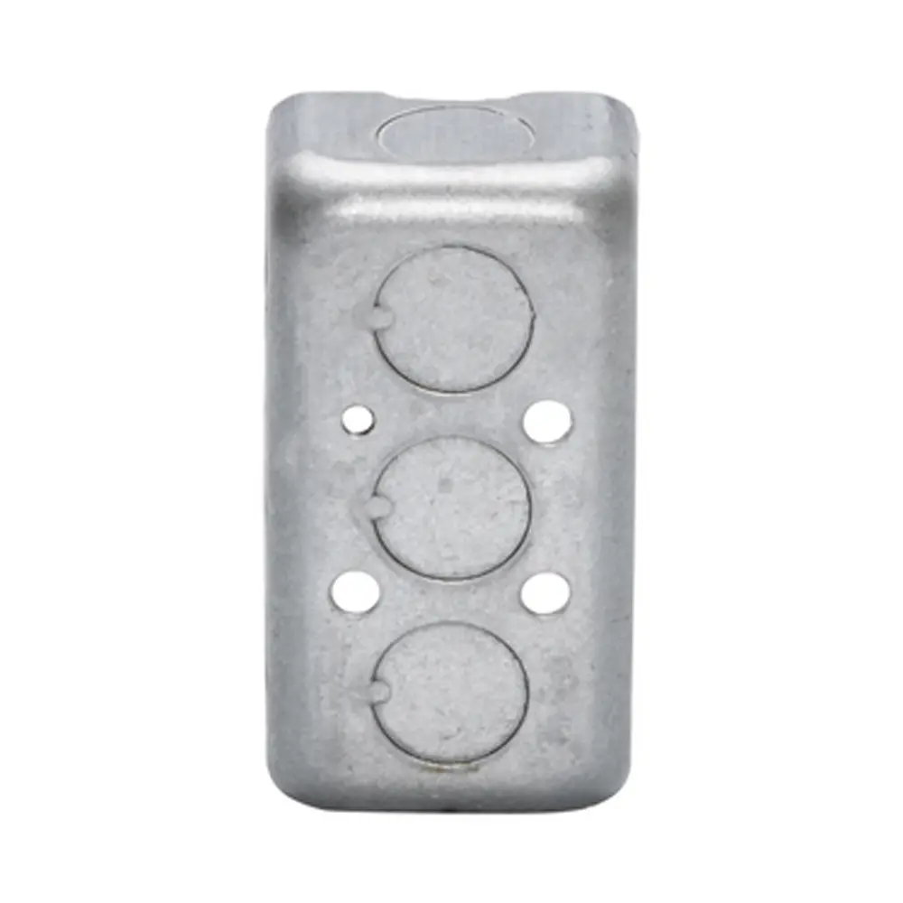 Single-Gang Drawn Super Shallow Handy Box w/ Raised Ground Emboss, 1/2" KO, 1-1/4" Deep