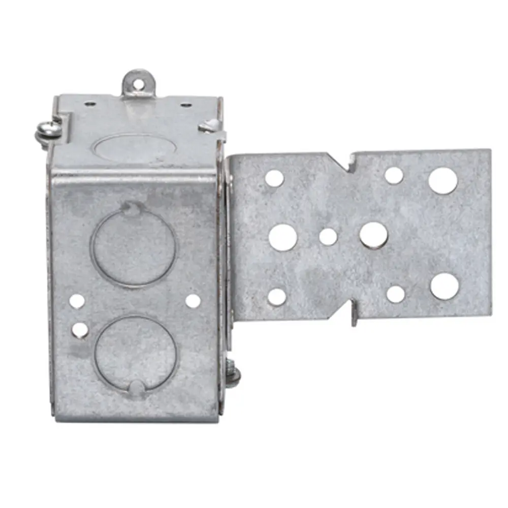 Single-Gang Gangable Box, Bracket, 1/2" KO's, 2-1/2" Deep
