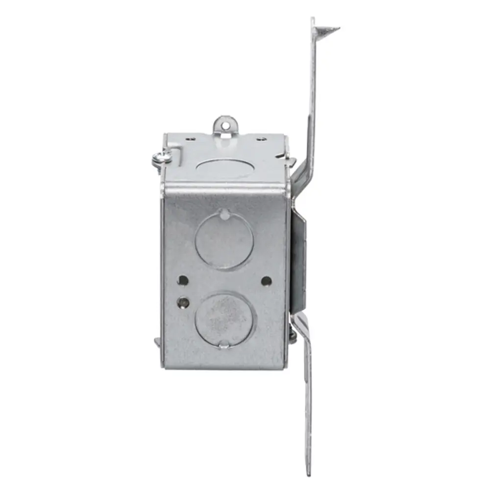 Single-Gang Gangable Box, S Bracket, 1/2" KO's, 2-1/2" Deep 1 Single-Gang Gangable Box, S Bracket, 1/2" KO's, 2-1/2" Deep