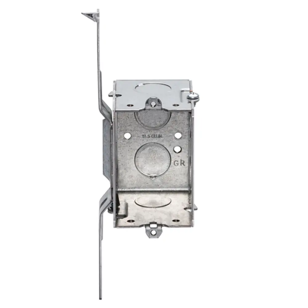 Single-Gang Gangable Box, S Bracket, 1/2" KO's, 2-1/2" Deep 2 Single-Gang Gangable Box, S Bracket, 1/2" KO's, 2-1/2" Deep