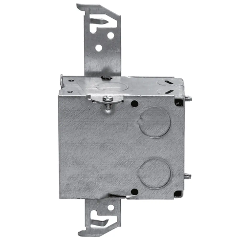 Single-Gang Gangable Box w/ BX/MC Clamps, S Bracket, 1/2" KO's, 3-1/2" Deep 3 Single-Gang Gangable Box w/ BX/MC Clamps, S Bracket, 1/2" KO's, 3-1/2" Deep