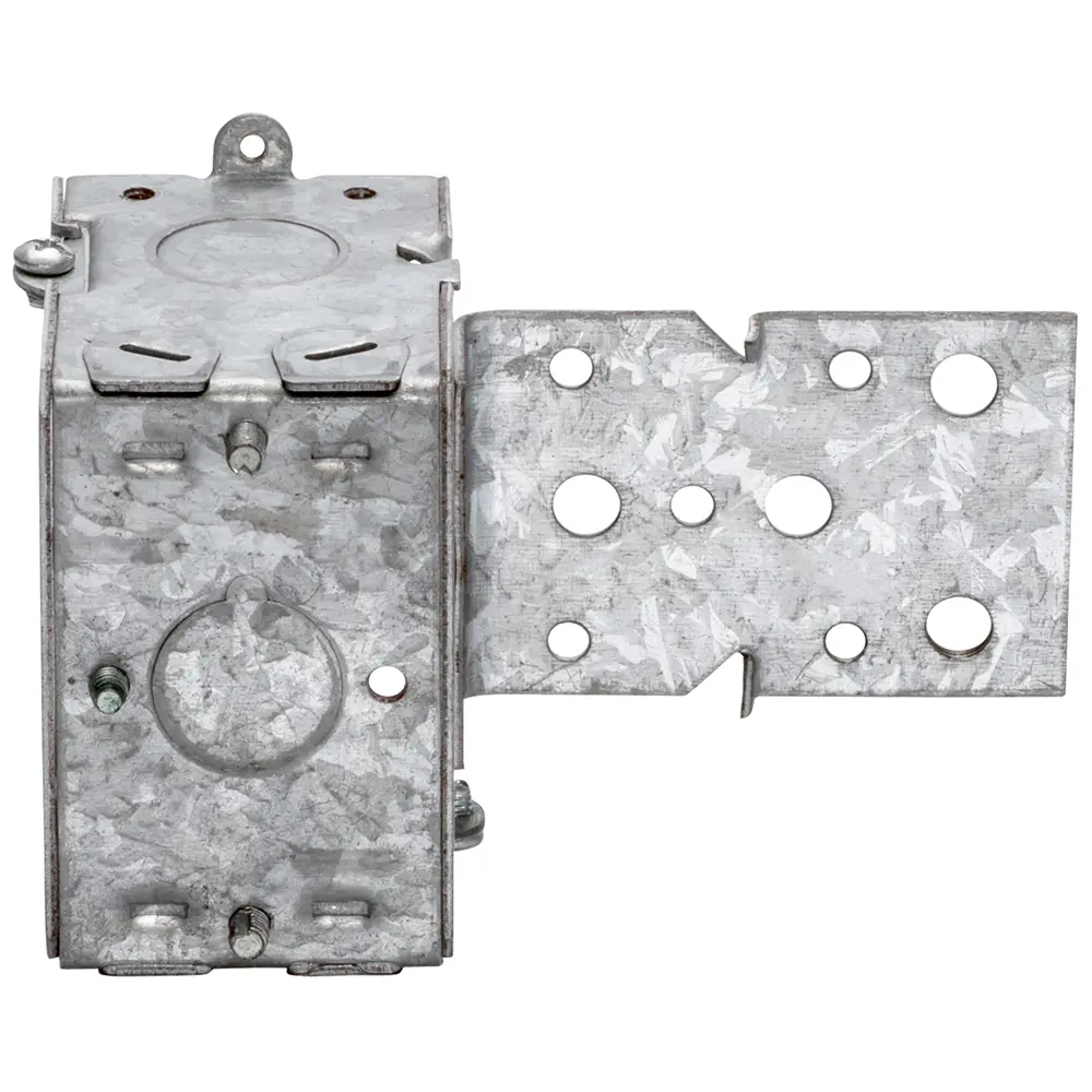 Single-Gang Gangable Box w/ NM Clamps, 2-3/4" Deep, B Bracket, 1/2" KO's 1 Single-Gang Gangable Box w/ NM Clamps, 2-3/4" Deep, B Bracket, 1/2" KO's