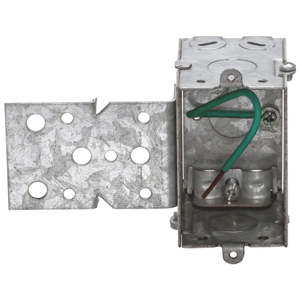 Single-Gang Gangable Box w/ NM Clamps, 2-3/4" Deep, B Bracket, 1/2" KO's 2 Single-Gang Gangable Box w/ NM Clamps, 2-3/4" Deep, B Bracket, 1/2" KO's