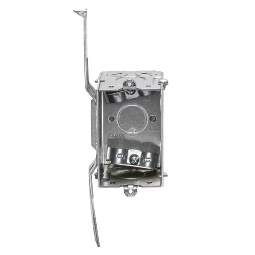 Single-Gang Gangable Box w/ NM Clamps, S Bracket, 1/2" KO's, 2-1/2" Deep 2 Single-Gang Gangable Box w/ NM Clamps, S Bracket, 1/2" KO's, 2-1/2" Deep
