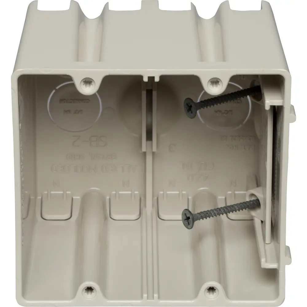43.0 Cu. In. 2-Gang Adjustable Electrical Box, Polycarbonate, Biege