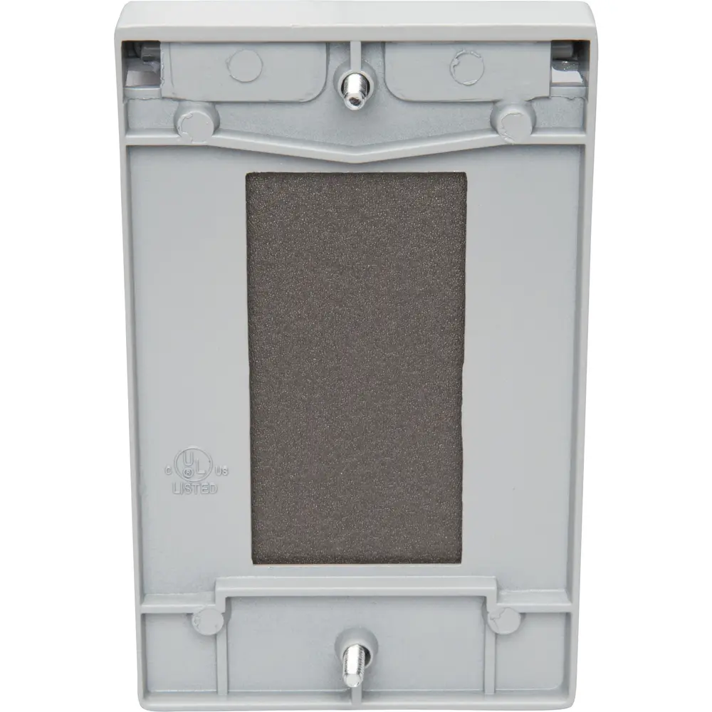 Single-Gang GFCI Cover, Vertical, Die-Cast Aluminum, Gray 1 Single-Gang GFCI Cover, Vertical, Die-Cast Aluminum, Gray