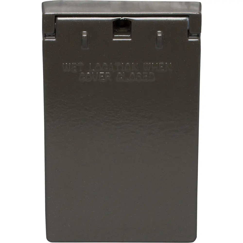 Single-Gang GFCI Cover, Vertical, Die-Cast Zinc, Bronze