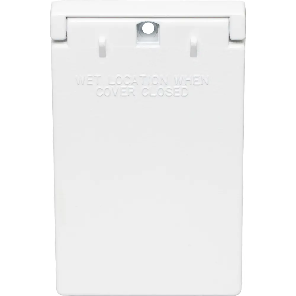 Single-Gang GFCI Cover, Vertical, Die-Cast Zinc, White 2 Single-Gang GFCI Cover, Vertical, Die-Cast Zinc, White