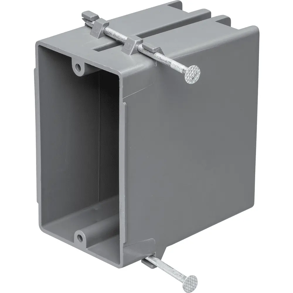 Single-Gang Plastic Switch Box, Nail-On, 22 Cu. In.
