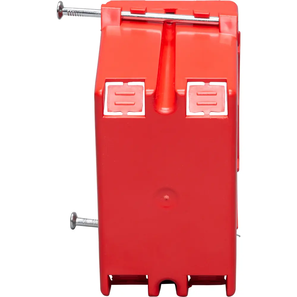 Single-Gang Plastic Switch Box, Nail-On, Red, 22 Cu. In.
