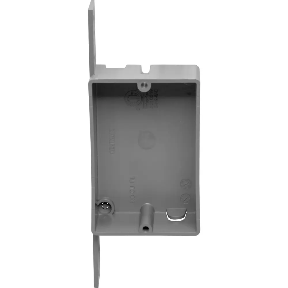Single-Gang Plastic Switch Box w/ FB Bracket, 8 Cu. In.