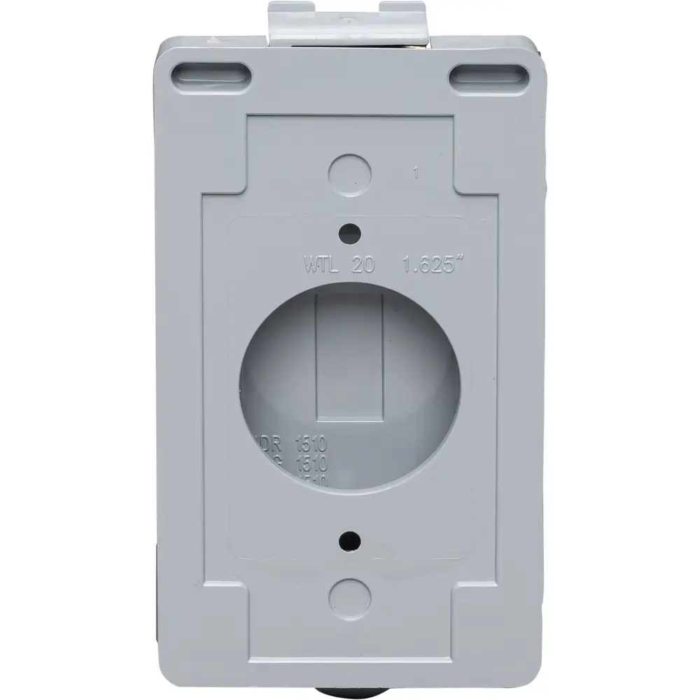 Single-Gang Weatherproof 20 A Single Receptacle Cover, PVC, Horizontal/Vertical, Gray