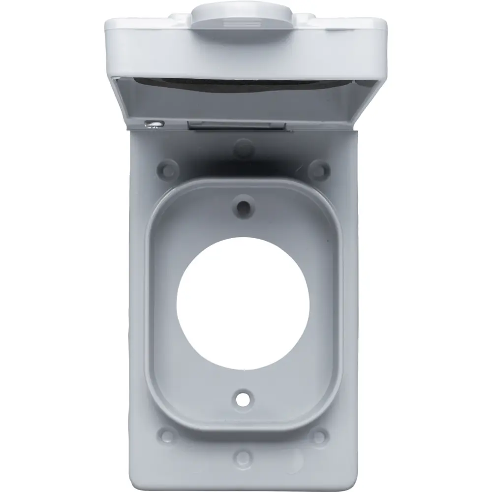 Single-Gang Weatherproof 20 A Single Receptacle Cover, PVC, Horizontal/Vertical, Gray