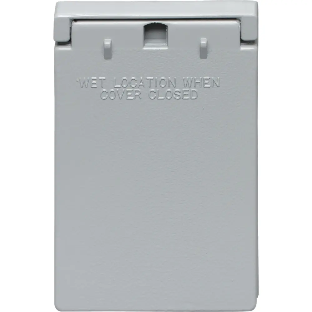 Single-Gang Weatherproof 20 A Twist Lock Cover, Die Cast Zinc, Gray