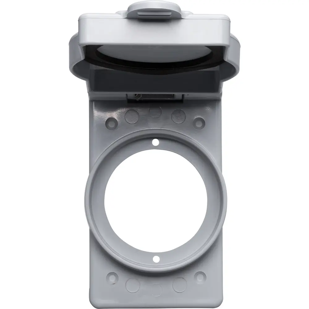 Single-Gang Weatherproof 50 A Single Receptacle Cover, Horizontal/Vertical, PVC, Gray 2 Single-Gang Weatherproof 50 A Single Receptacle Cover, Horizontal/Vertical, PVC, Gray