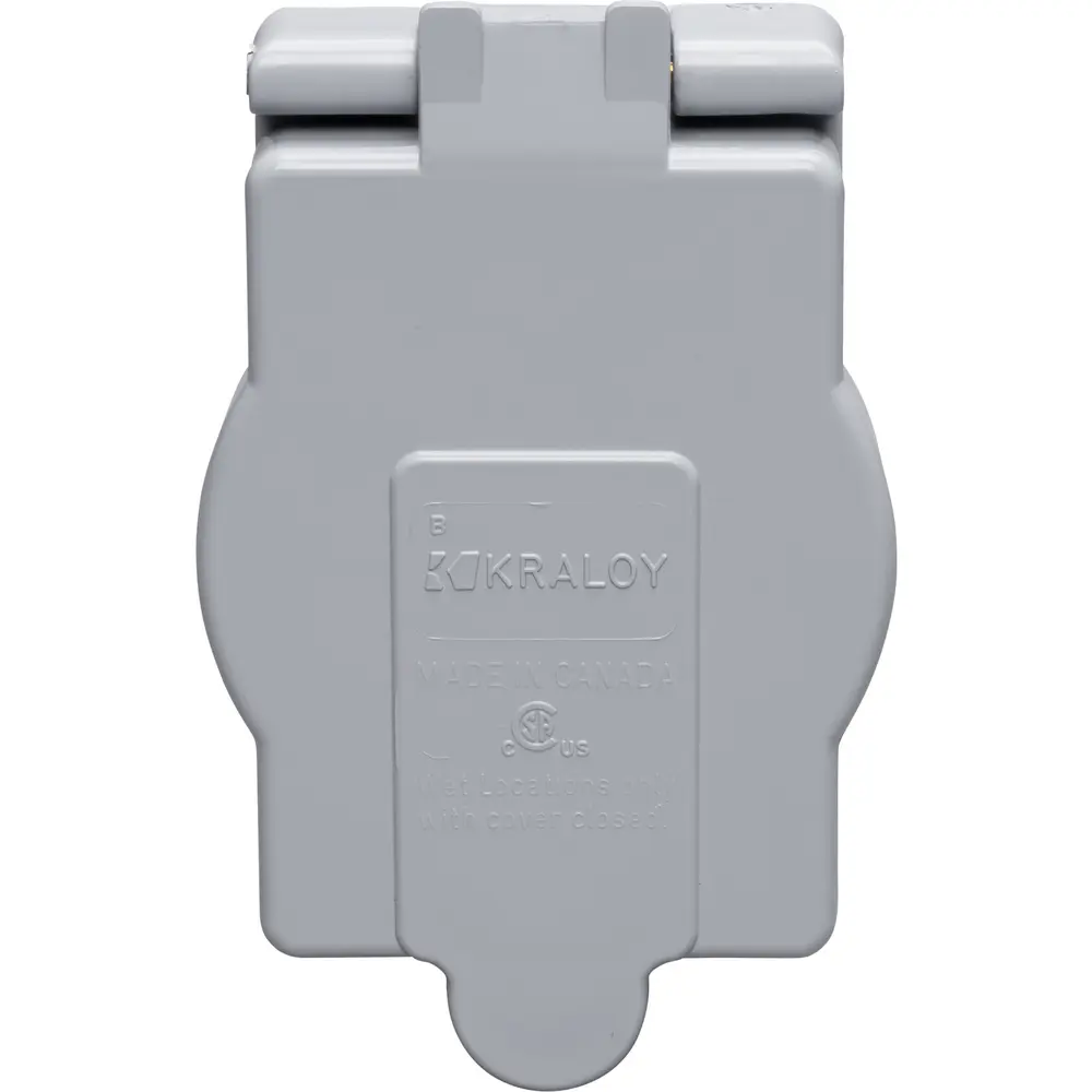 Single-Gang Weatherproof 50 A Single Receptacle Cover, Horizontal/Vertical, PVC, Gray 3 Single-Gang Weatherproof 50 A Single Receptacle Cover, Horizontal/Vertical, PVC, Gray