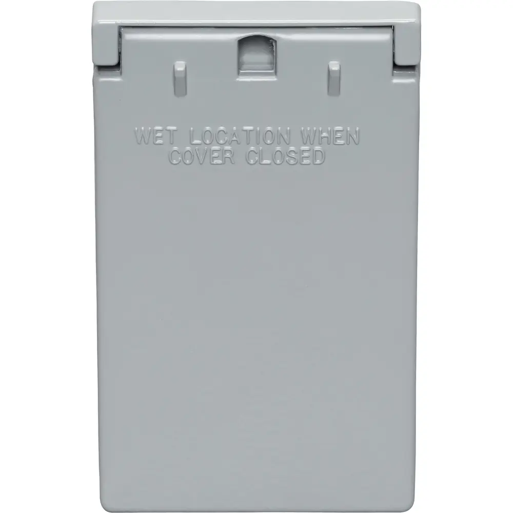 Single-Gang Weatherproof 50 A Twist Lock Cover, Die Cast Aluminum, Gray