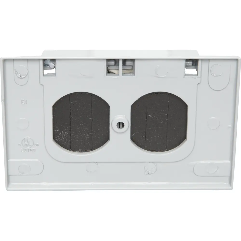 Single-Gang Weatherproof Double Door Duplex Receptacle Cover, Horizontal, Die-Cast Aluminum, Gray