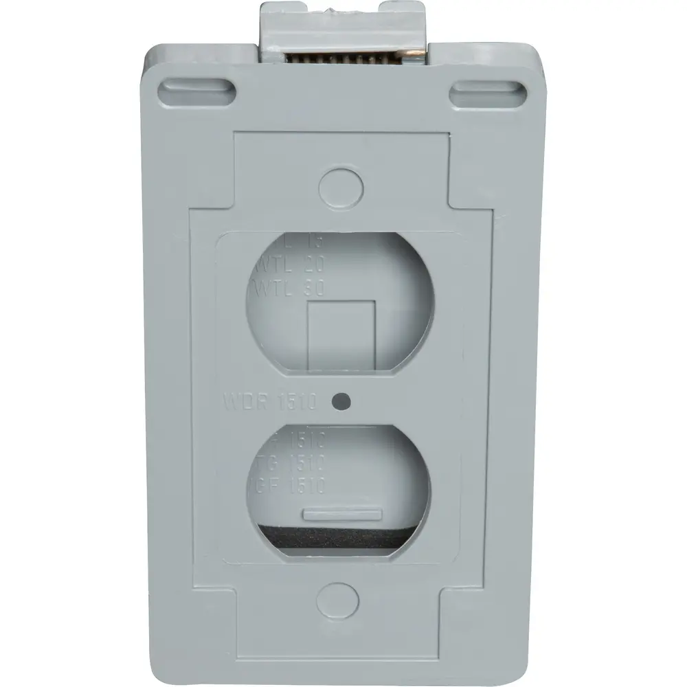 Single-Gang Weatherproof Duplex Receptacle Cover, Horizontal/Vertical, PVC, Gray