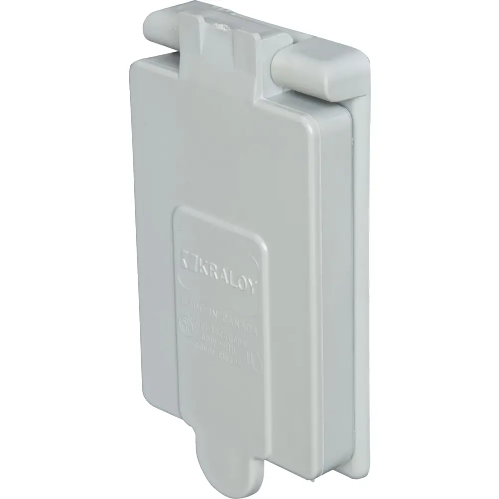 Single-Gang Weatherproof Duplex Receptacle Cover, Horizontal/Vertical, PVC, Gray