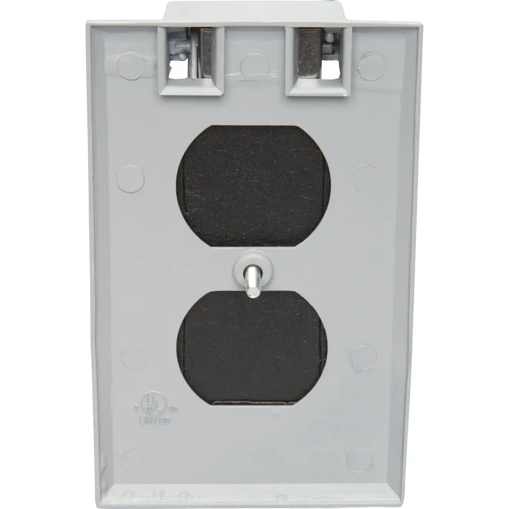 Single-Gang Weatherproof Duplex Receptacle Cover, Vertical, Die-Cast Aluminum, Gray 1 Single-Gang Weatherproof Duplex Receptacle Cover, Vertical, Die-Cast Aluminum, Gray