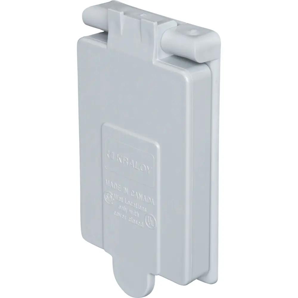 Single-Gang Weatherproof Ground Fault Receptacle Cover, Horizontal/Vertical, PVC, Gray