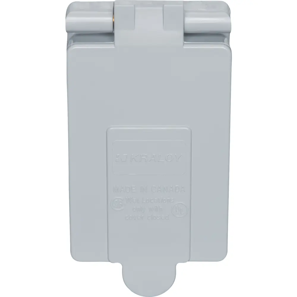 Single-Gang Weatherproof Ground Fault Receptacle Cover, Horizontal/Vertical, PVC, Gray