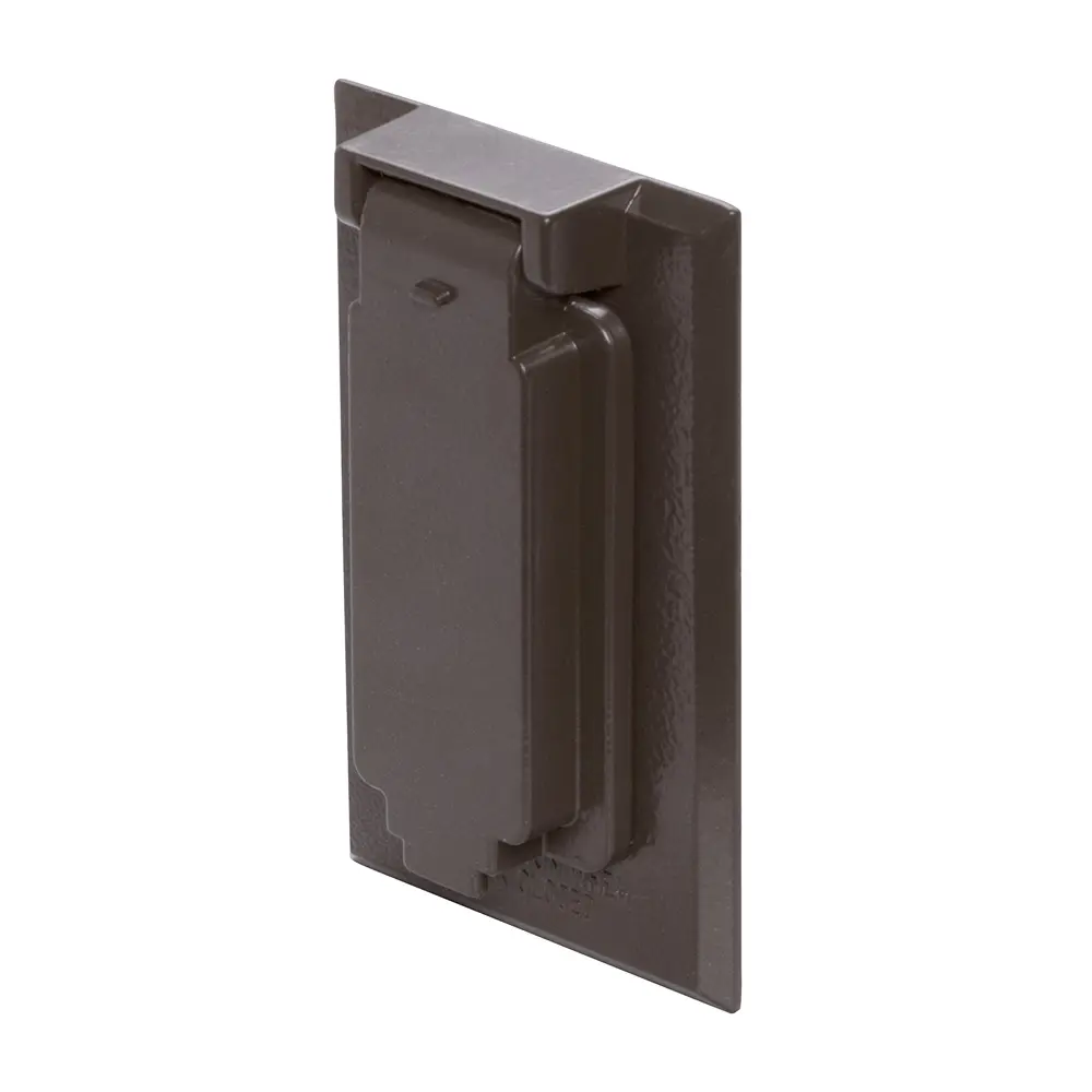 Single-Gang Weatherproof Single Receptacle Cover, Vertical, Die Cast Zinc, Bronze 2 Single-Gang Weatherproof Single Receptacle Cover, Vertical, Die Cast Zinc, Bronze