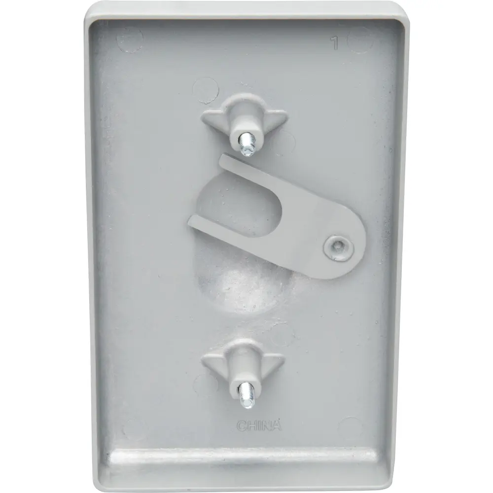 Single-Gang Weatherproof Toggle Switch Cover, Die Cast Aluminum/PVC, Gray