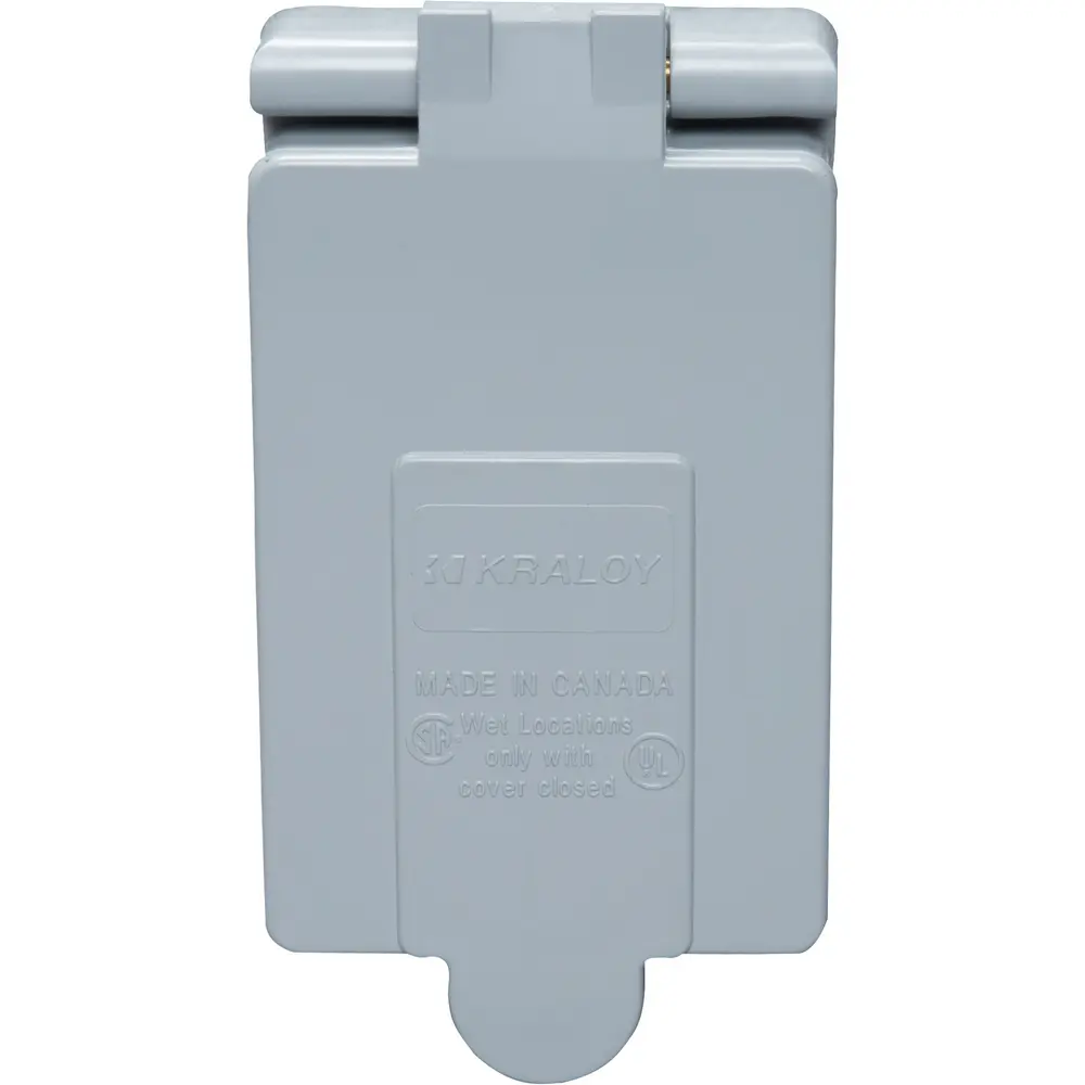 Single-Gang Weatherproof Toggle Switch Cover, PVC, Gray