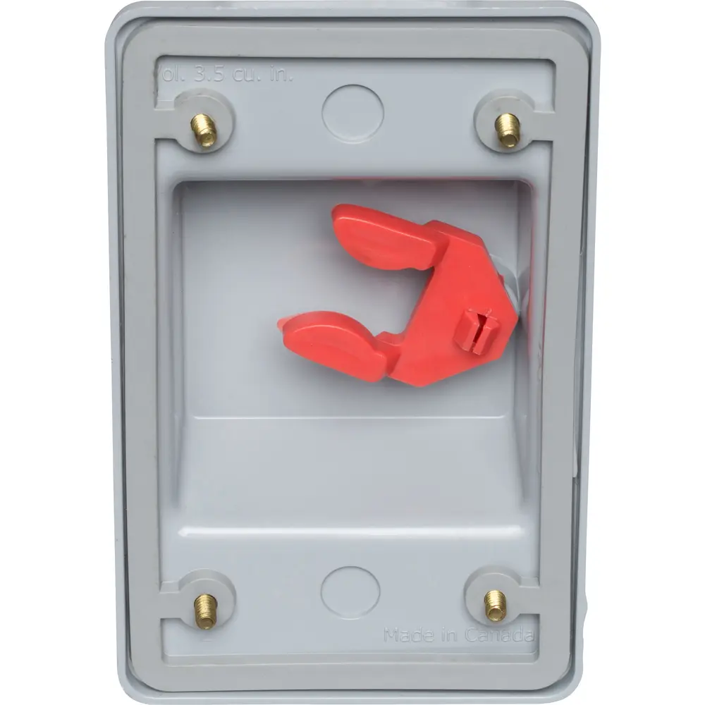 Single-Gang Weatherproof Toggle Switch Cover, PVC, Gray
